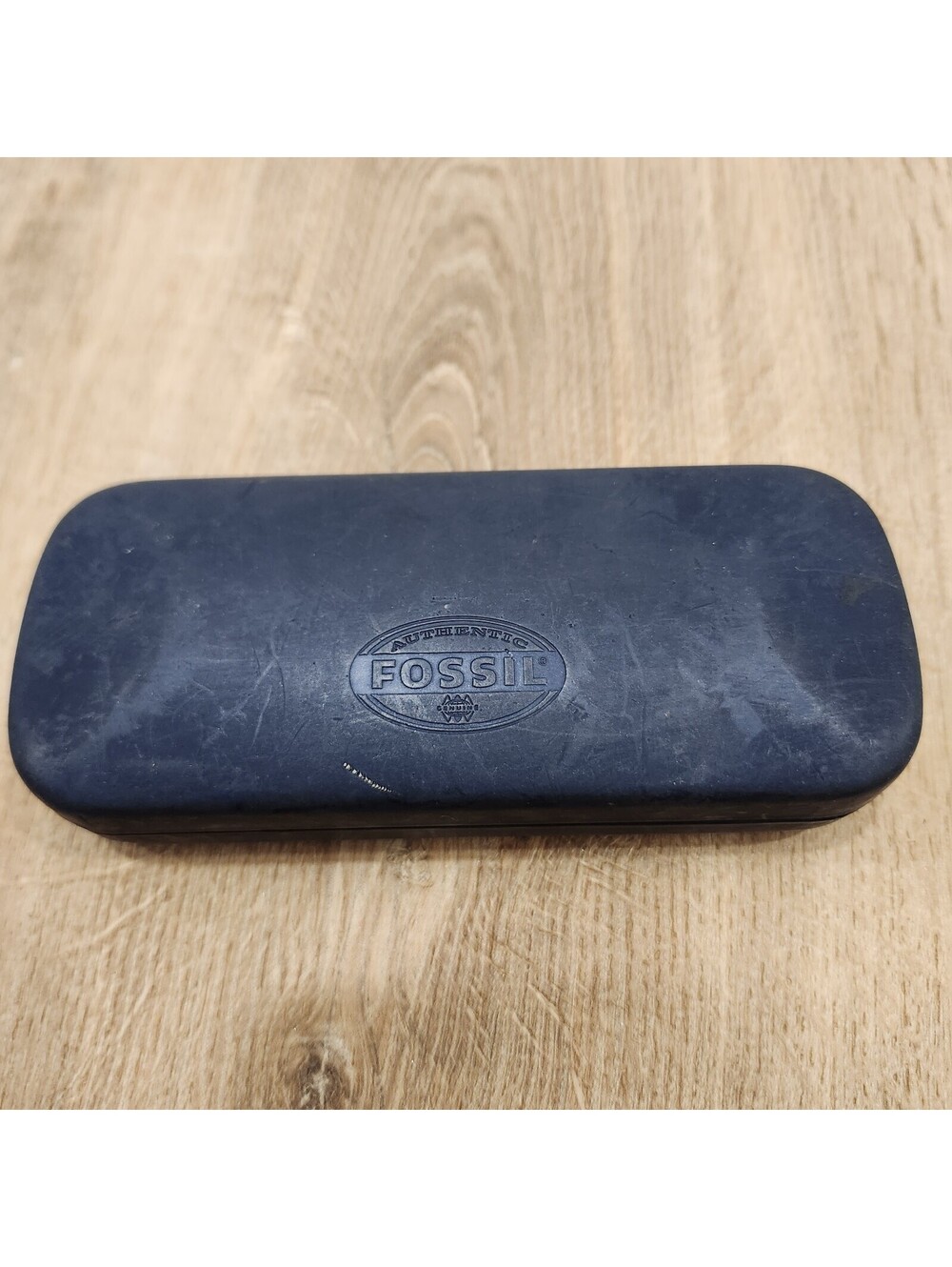 Fossil Blue Hard Clamshell Eyeglass Case Fits Glasses/Sunglasses w/pocket